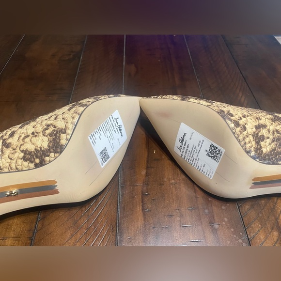 Sam Elderman snake skin Hazel Pointed Toe Heels. Pump. Size 9 Brown & Black - Picture 6 of 7